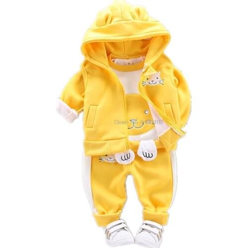Toddler Boys Costume Baby Girl Autumn Newborn Kids WaistCoat + Sweatshirt + Pants 3Pcs Tracksuit Children Clothes Sport Suit