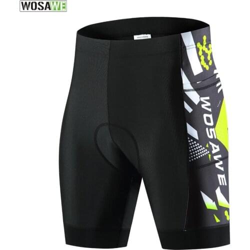 WOSAWE Mens Reflective Cycling Shorts Mountain Road Bike Bicycle Riding Tights 3D Silicone Padded Quick Dry Half Pants