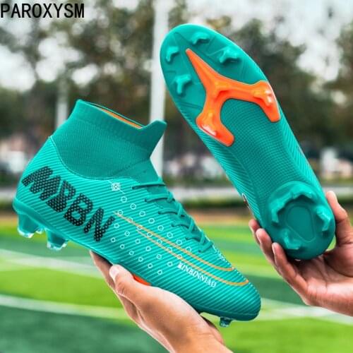 PAROXYSM mens silver black high ankle outdoor non-slip nail football shoes shoes football non-slip shoes