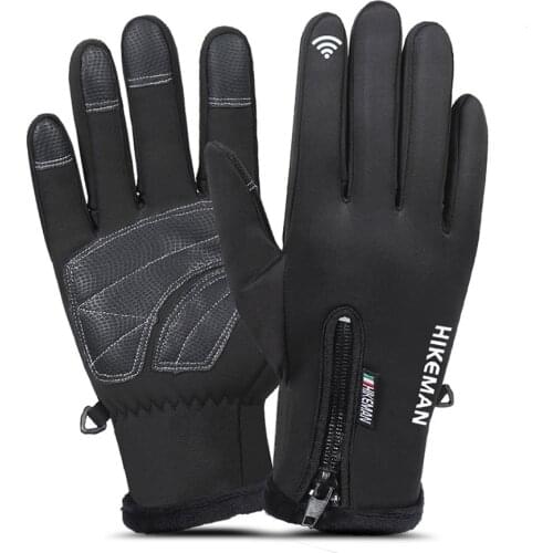 Winter Warm Gloves Touch Screen Men Women Windproof Rain-proof Waterproof Outdoor Sports Plus Velvet Riding Full Finger Gloves