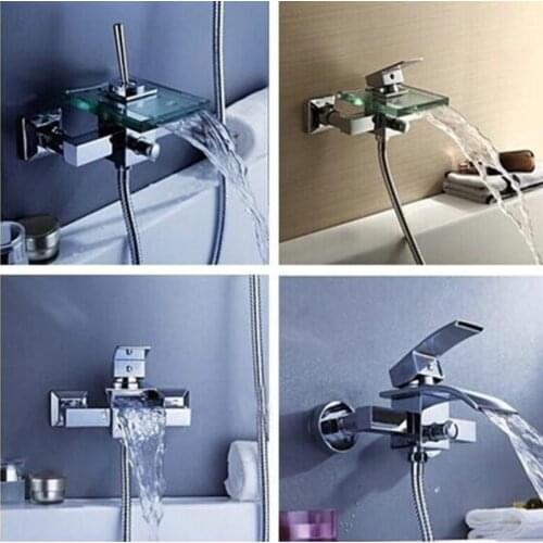 BAKALA Bathroom Faucet Bath Shower Faucet In-Wall Waterfall Mixer Tap Bathtub Crane bathroom shower faucet set