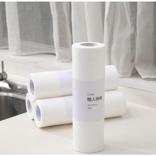Disposable Thickened Dish Cloth Household Wipe Tablecloth Kitchen Non-linting Absorbent Cleaning Cloth 40 Piece per roll