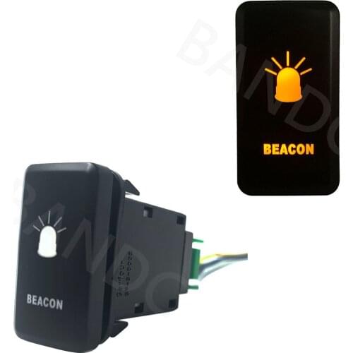 Orange Led Light,BEACON On Off Push Switch for Toyota Landcruiser 100 Series, Toyota Car Accessory, 3Amp 12V,+ Wiring Connector