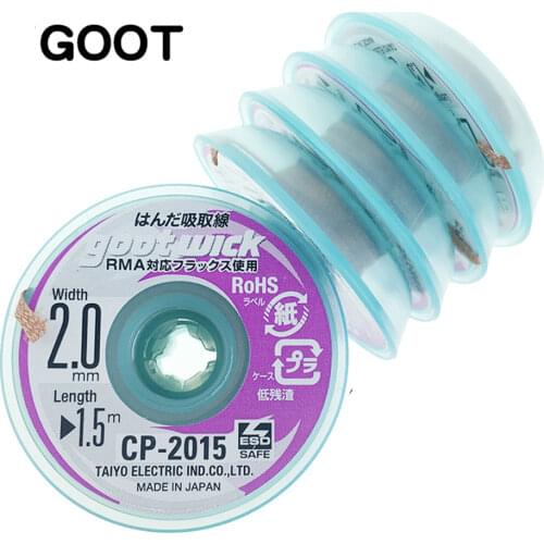 Original Goot Wick Soldering Wick Accessory Braided Copper Wire Desoldering Wick BGA Solder Remover CP1515 CP2015 CP2515 CP3515