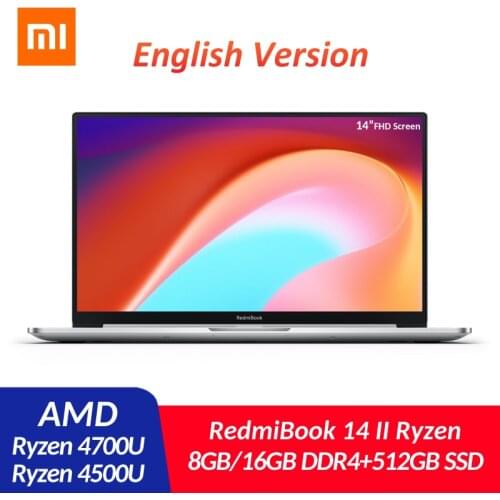 Original Xiaomi RedmiBook 14 inch Laptop 2nd AMD Ryzen 4500U/4700U 8G/16G DDR4 Dual RAM 512GB SSD Windows 10 Ultrathin Notebook