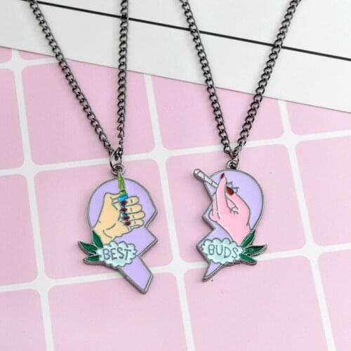 Necklace for Women Creative Two-petal Love Chain Colar Cigarette Lighter Alloy Oil Drop Pendant Necklaces Pendant