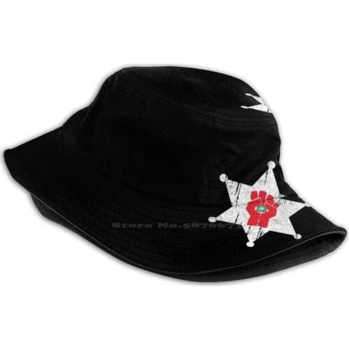 Gonzo Sheriff Hunter Thompson Bucket Hat Beach Tourism Hats Breathable Sun Cap Gonzo Sheriff Hunter Thompson Star Police Aspen