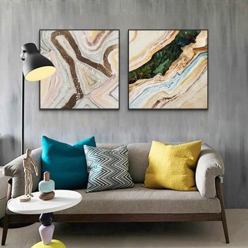 Modern Abstract Canvas Poster Agate Wall Art Painting Emerald Nordic Posters and Prints Wall Pictures for Living room Home Decor