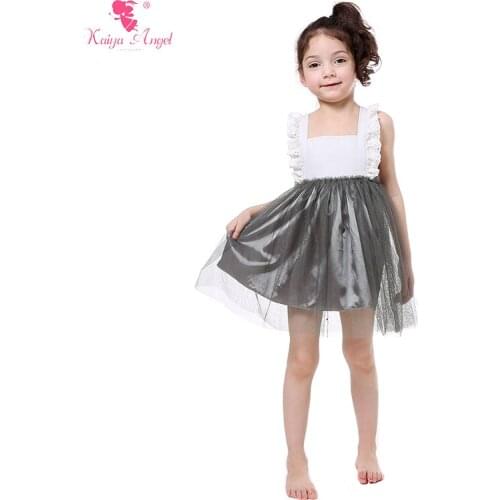 Girls Dresses For Party White Lace Gray Tulle Dresses Kids Clothes Girls Wholesale 5 pcs/ lot New Girls Dress