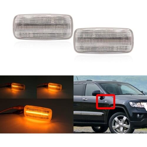 Fits For Jeep Patriot Compass Commander Liberty Grand Cherokee Dodge Chrysler 300 Front Dynamic Amber Led Side Marker Lights