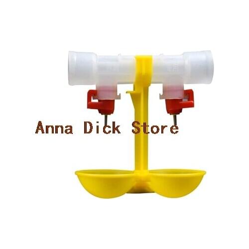 4pcs Chicken Nipple Drinkers Automatic Waterer Chick feeder Fountain Double Hanging Cup Automatic Waterer Bowl Feeding automatic