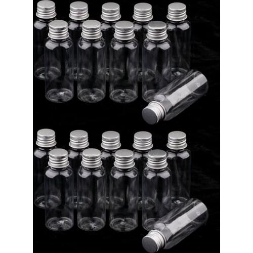 Clear Empty Sample Bottles with Lids - Travel Dispenser Bottles Containers (50ml) - BPA Free - Set of 20