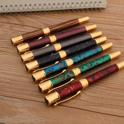 Luxury METAL 3006 Fountain Pen Ice flower color GOLDEN Trim green blue red Stationery Office school supplies Writing
