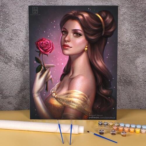 Cartoon Girl Woman DIY Paint By Numbers Set Oil Paints 50*70 Boards By Numbers Home Decoration For Kids Wall Art Handicraft
