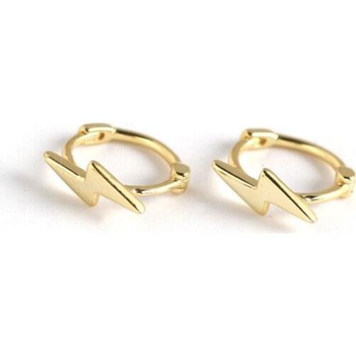 925 Sterling Silver Earring Fashion Star Ear Ring Lightning Cross Ear Bone Nail Cute Wild Simple personality Boy Girl Ear Jewelr