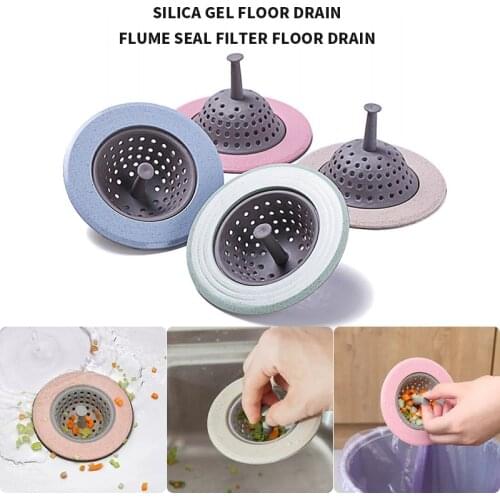 Silicone Kitchen Sink Strainer Stopper Waste Plug Sink Filter Waste Collector Bathroom Sink Drains Cover Sewer Hair Filter Tools