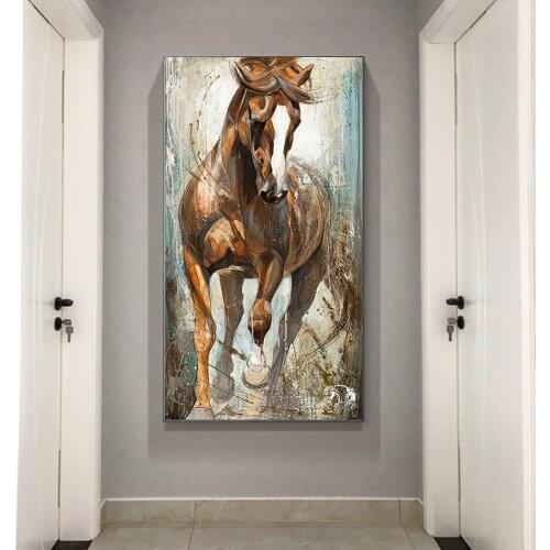 Modern Vertical Canvas Horse Painting Cuadros Paintings on the Wall Home Decor Canvas Posters Prints Pictures Art no frame