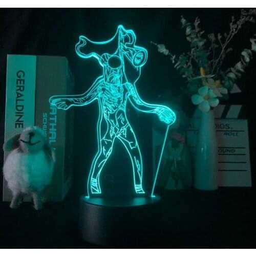 LED Night light Remote Color Changing Nightlight 3D LED Siren head Image Halloween Holiday Atmosphere Decor Desk Lamp Acrylic