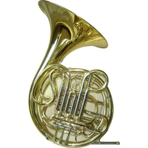 Gold lacquer Brass bell copper leadpipe cupronickel tuning pipe 4-key Double French Horn