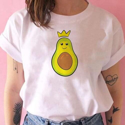 Crown Avocado Graphic WomenS T Shirts Casual Hipster Short Sleeve High Quality Streetwear AUutmn Women Fashion Autumn Top