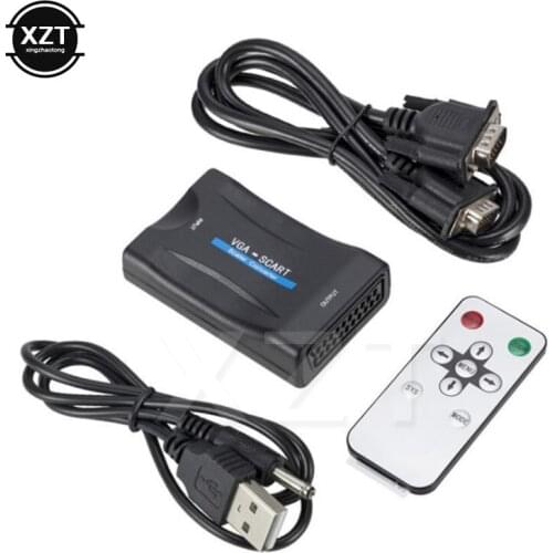 1080P SCART HDMI-compatible Video Audio Converter with USB Cable For HDTV Sky Box DVD Television Signal Upscale Converter