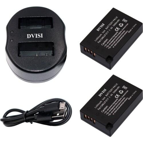 2Pcs LP-E17 LP E17 E17 Rechargeable Battery with USB Dual Charger for Canon EOS Rebel T6i 750D T6s 760D M3 T6s 8000D Kiss X8i