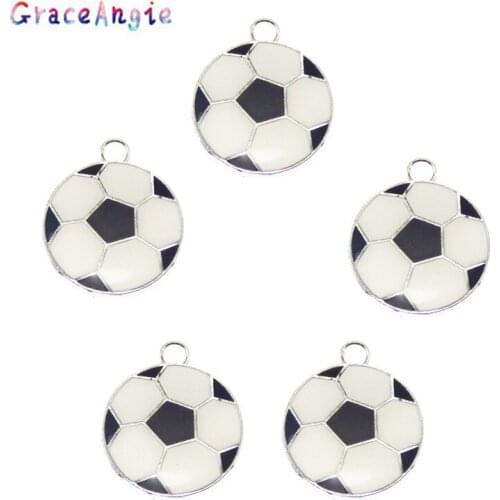 20PCS Enamel Alloy Football Charms Pendant Cute Metal Jewelry Becklace Bracelet Charms Handmade Crafts DIY Accessories