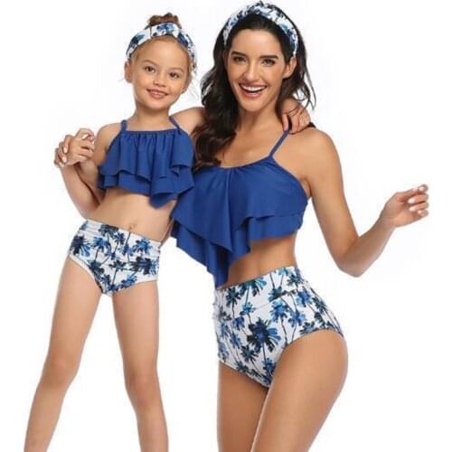 2020 Family Matching Two Piece Swimsuit Mother Daughter Swimwear Swimming Suit For Women Bikini Girl Swim Wear Maillot De Bain