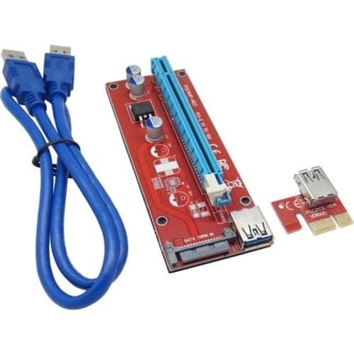 60cm PCI-E PCI Express 1x To 16x Riser Card USB3.0 Cable SATA Power Cable PCIE Riser 007 for Bitcoin Mining BTC Graphics Card
