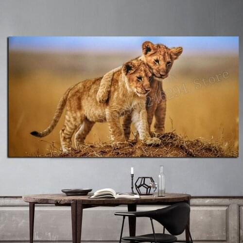Full square, circular diamond, diamond painting embroidery African brothers love lion cub 3D DIY pictures home decoration FF2628