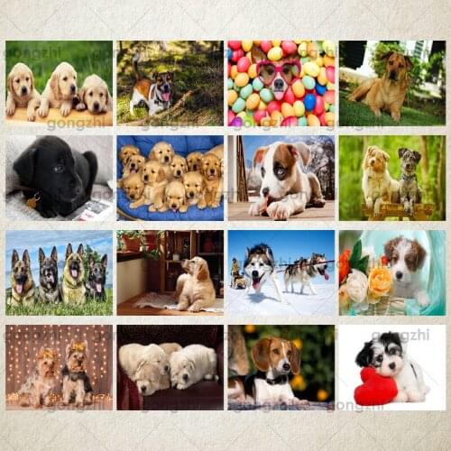 Custom Animal Theme Cute Dog Labrador German Shepherd Diamond Painting Acrylic Material Diamond 5D Diy Home Diamond Painting Set