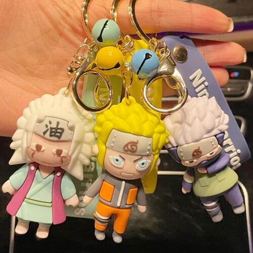 Naruto Anime Figures Action Model Keychains Accessories Cartoons Akatsuki Uchiha Itachi Cool Stuff Toys llavero Charm Keyrings