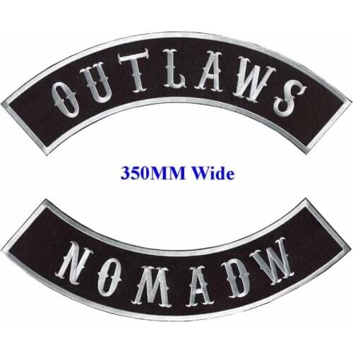OUTLAWS motorcycle biker patches iron on patches for full back jackets clothing NOMADW embroidered rocker patches