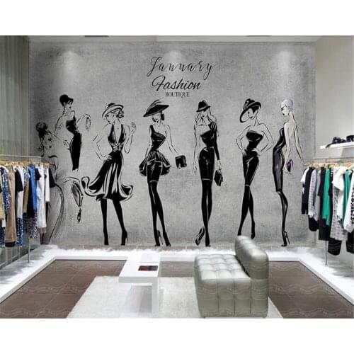 Beibehang mural Custom personalized retro hand-painted beautiful wallpaper clothing shop tooling background wall 3d wallpaper