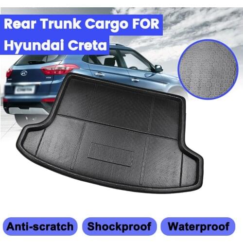 Car Cargo Liner Boot Tray Rear Trunk Cover Matt Carpet Kick Pad For Hyundai Creta ix25 2015 2016 2017 2018 2019 Floor Mat