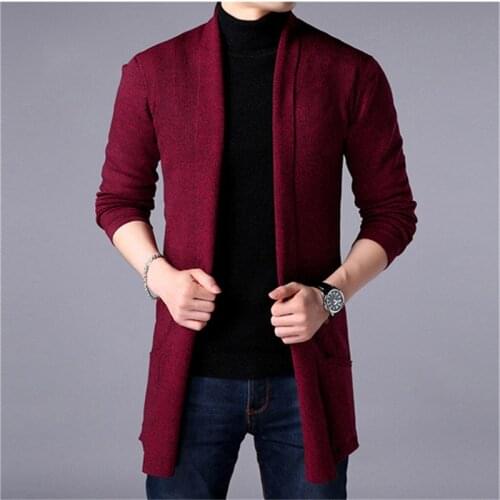 Cardigan Men Casual Knitted Cotton Wool Sweater Men Clothes 2020 Autumn Winter Korean Long-sleeved Shirt Mens Slim Long Knitted