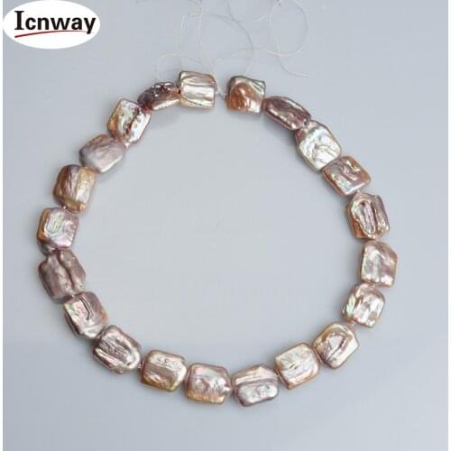 Natural AA lavender reborn keshi Pearl 15*15mm square For Jewelry Making 15inches DIY necklace bracelet FreeShipping Wholesale