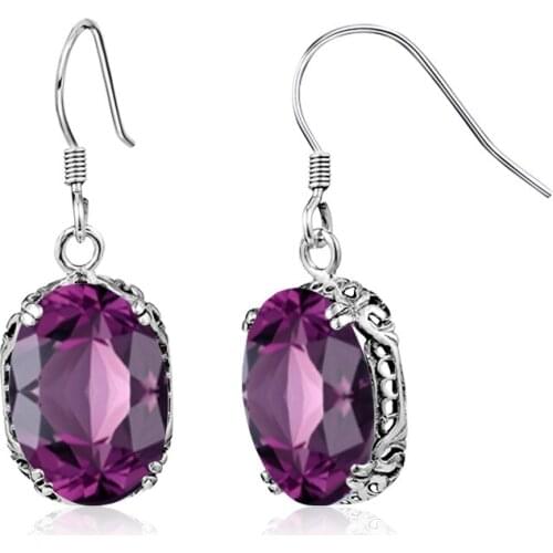Genuine Amethyst Earrings 925 Sterling Silver Earrings for Women Korean Earings Fashion Fine Jewelry 2020 Orecchini