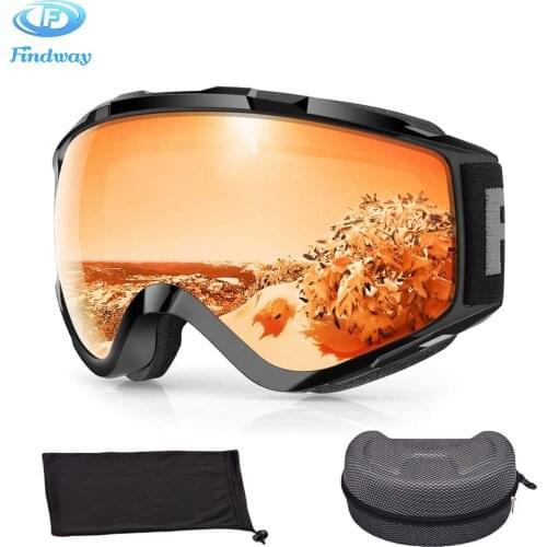 Findway snowboard Ski Goggles UV Protection OTG Anti-Fog Winter Snow Sport Snowmobile skiing Glasses for Men Women with EVA case