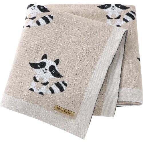 Baby Blankets Super Soft Fox Knitted Newborn Boy Girl Cotton Swaddle Wrap Sleepsacks for Stroller 100*80cm Toddler Infant Covers