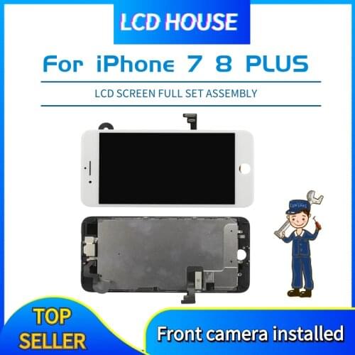 Complete LCD Screen for iPhone 7 8 Plus 7P 8P Display Full Set Assembly 3D Touch Digitizer Replacement 100% Tested Front Camera