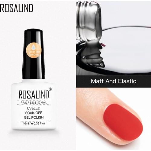 ROSALIND Rubber Matt Top Coat Gel Polish Bright For Nail Art Design Polish Nail UV LED Lamp Semi Permanent Soak Off Gel Lacquer