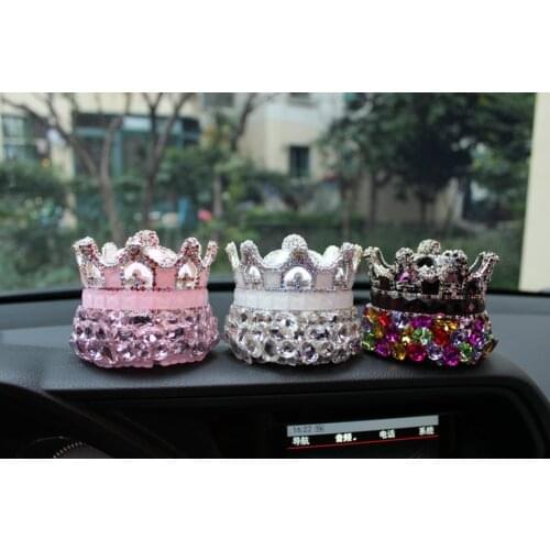 Pink White Purple Crystal Crown Car Seat Bottle Perfume Air Freshener Car Perfume Diffuser