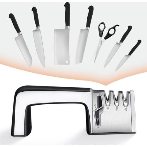 Knife Sharpener 4 in 1 Kitchen Knives Grinder Professional Knife Shears and Scissors Sharpening Stone System Sharpener Tools