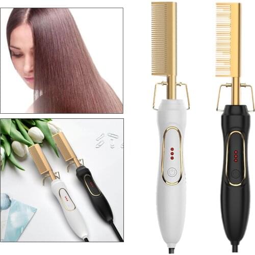 Hair Straightener Flat Irons Straightening Brush Hot Heating Comb Hair Straight Styler Corrugation Curling Iron Hair Curler Comb