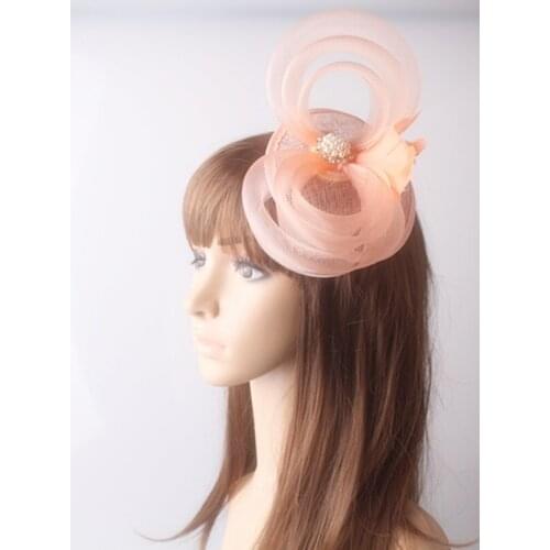 Women Sinamay Fascinator Hats Brooch With Crinoline Loops Adorned Occasion Hair Accessories Wedding Headwear and Cocktail Hat