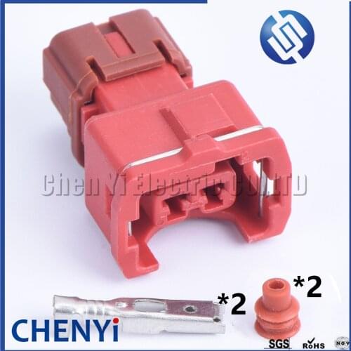 1 set red PB187-02326 3.5mm Series 2 Way Female Waterproof Knock Detonation Sensor Plug KUM auto connectors DJ7023YD-3.5-21