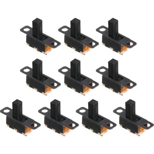 10pcs Black Small SPDT Switch Durable ON-Off Miniature Slide Toggle Switches DIY Power Electrical Component 100V 2A Mayitr