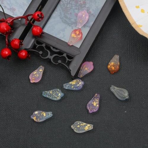 10pcs Glass Flower Petals Leaf Spacer Charm Pendant Lampwork Beads For Jewelry Making DIY Earrings Hairpin Bracelet Accessories