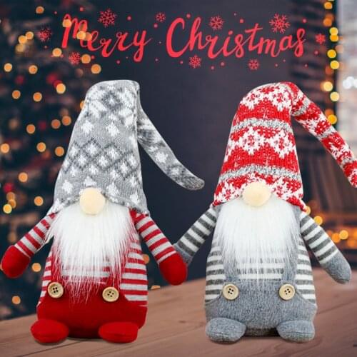2/1Pcs Christmas Gnome Plush Doll Scandinavian Tomte Nisse Swedish Elfs Home Decor Xmas Gnomes Figurines Navidad New Year Gifts
